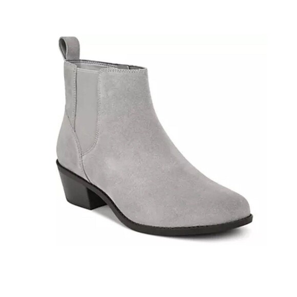Vionic Light Gray Suede Ankle Booties - Picture 1 of 6